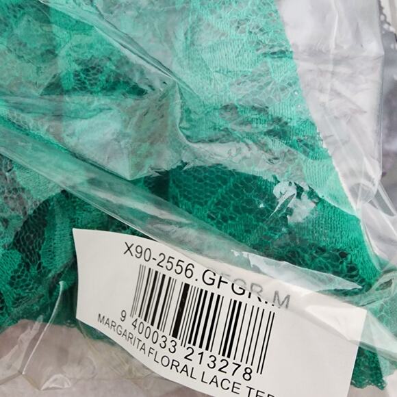 NEW Frederick's of Hollywood Margarita Green Sheer Floral Lace Teddy Bodysuit - Picture 9 of 10